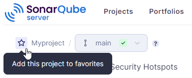 Marking a project as favorite