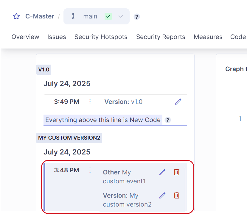 Editing the project’s snapshot