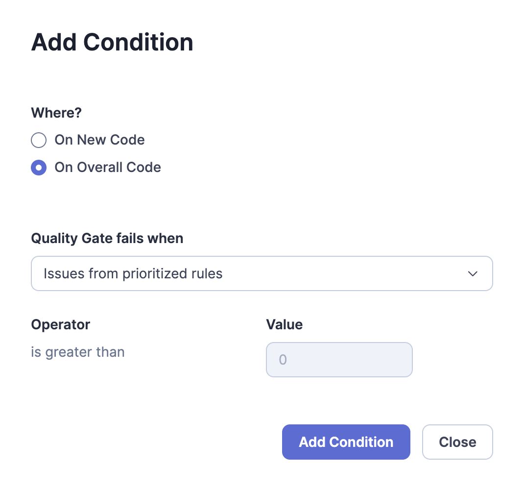 Add a condition on Overall code.